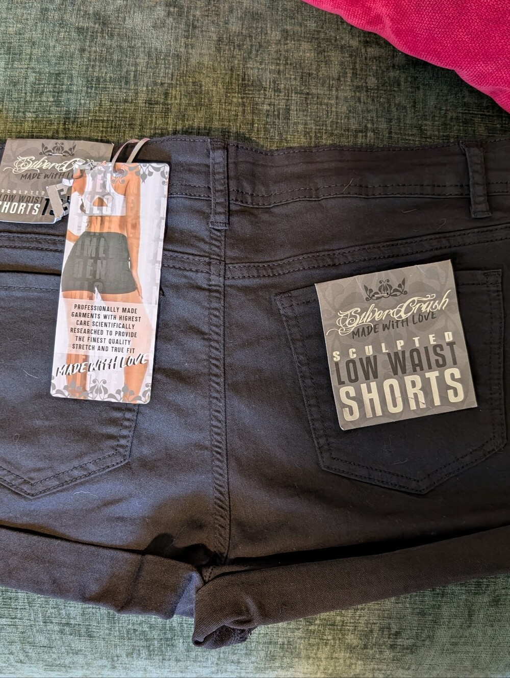 Silver Jeans Sculpted Low Waist Shorts in Black